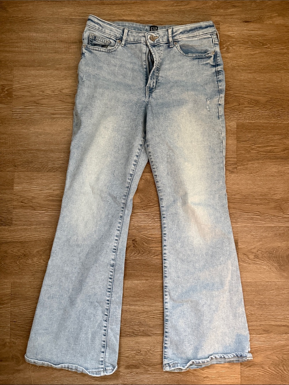 Girls GAP Light Wash Flare Jeans - Light Blue